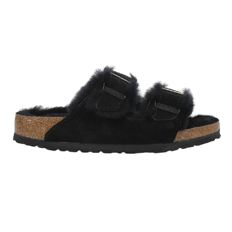 sandals with anti-slip soles -Arizona Shearling Suede Footbed Sandals