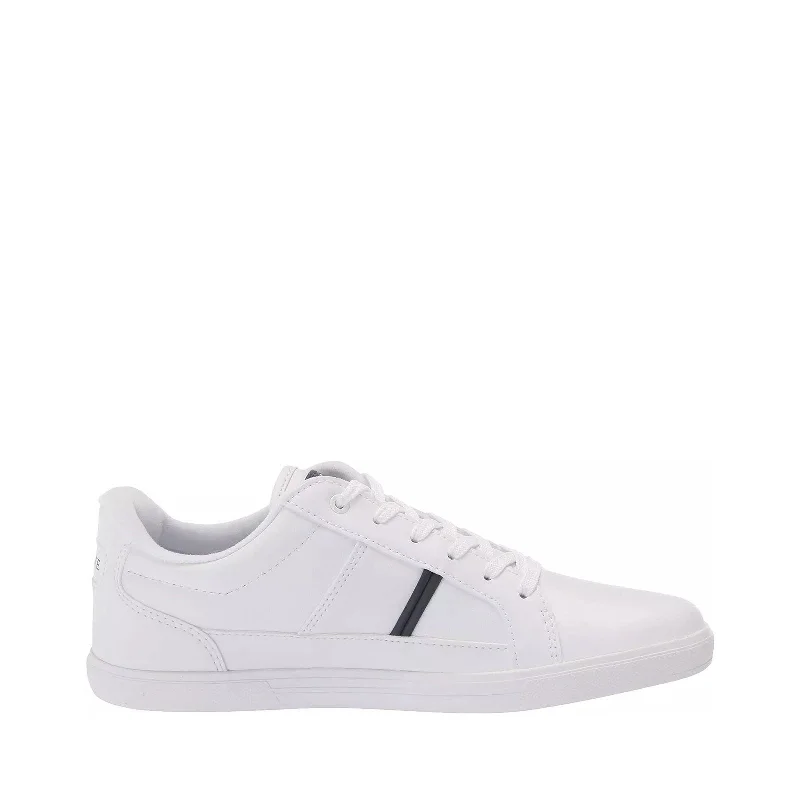 Men's Shoes Lacoste EUROPA 0120 1 Leather Lace Up Sneakers 40SMA00071R5 WHITE