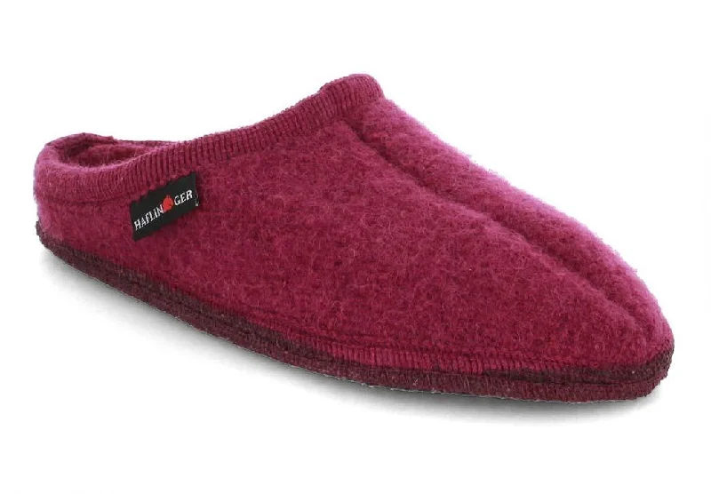 Slippers for spring evenings-HAFLINGER Men Women Felt Slippers 'Alaska', mulberry