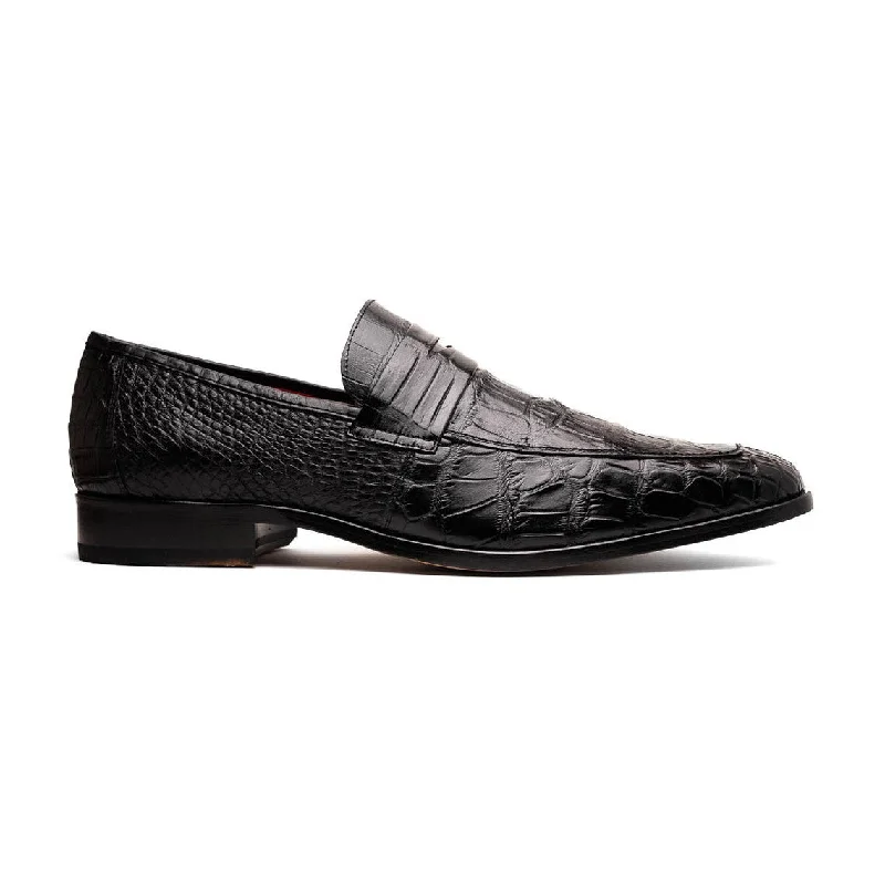 non-slip summer loafers-Marco Di Milano Matteo Men's Shoes Genuine Alligator Dress Penny Loafers (MDM1182)