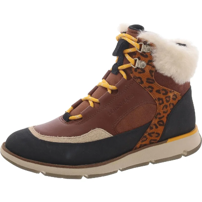 Stylish winter boots with faux fur insulation -Cole Haan Womens 4.Zerorgrand Hiker Mixed Media Water Resistant Hiking Boots