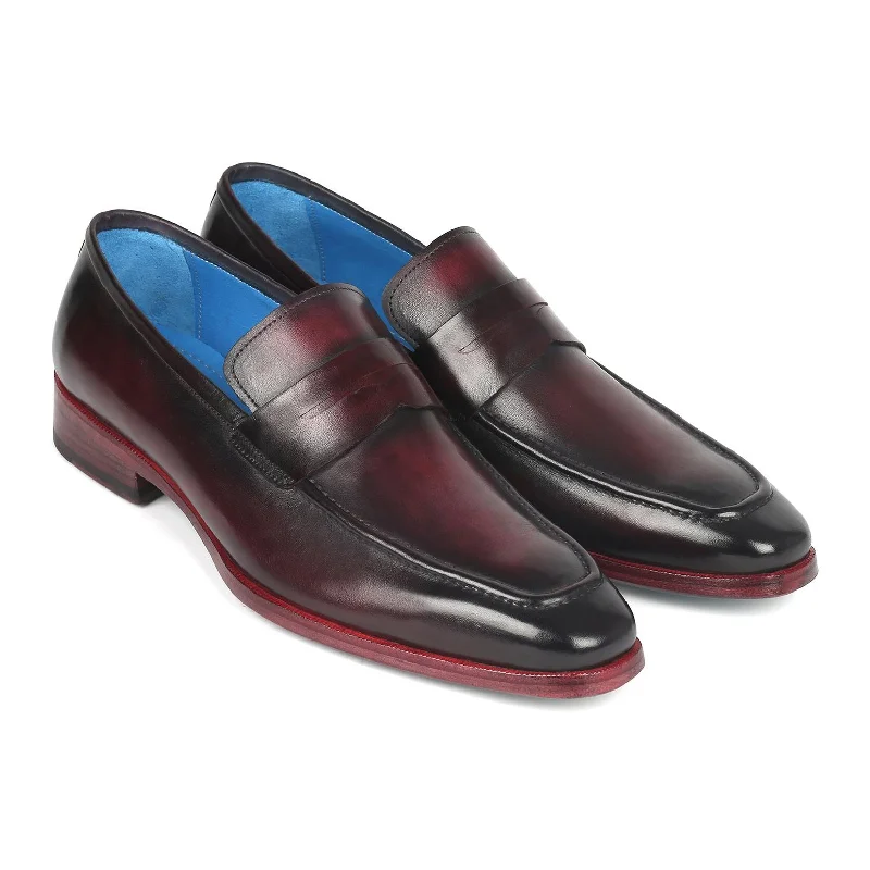 durable everyday loafers-Paul Parkman 10PR23 Men's Shoes Purple Bunirshed Calf-Skin Leather Penny Loafers (PM6312)