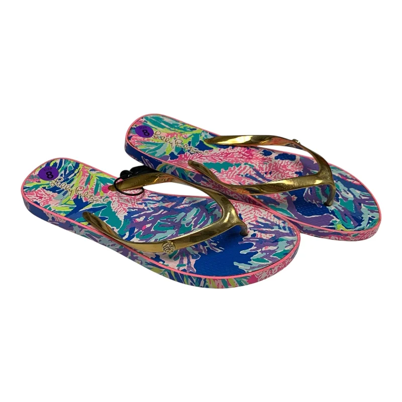 men’s sandals with open uppers -Sandals Designer By Lilly Pulitzer In Blue, Size: 8