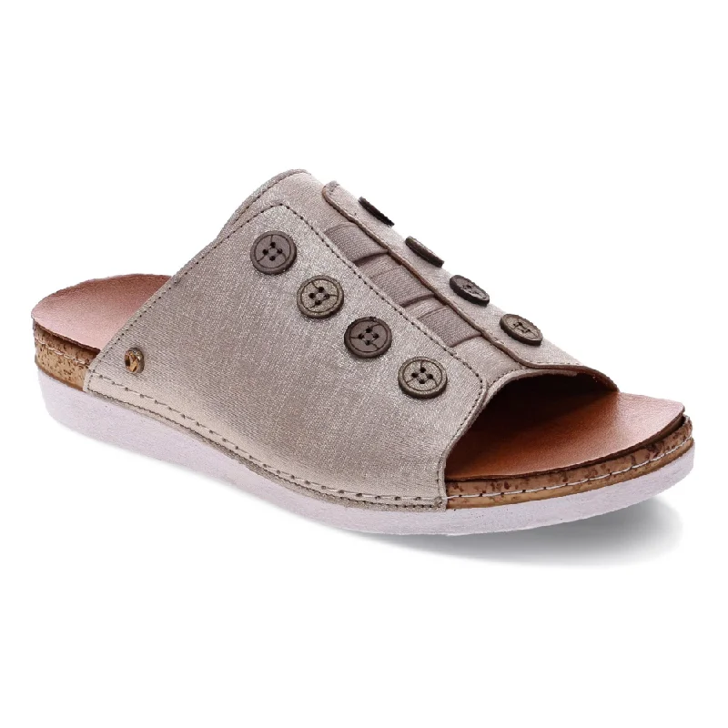 Revere Antalya Gold Linen Slide Sandal (Women's)