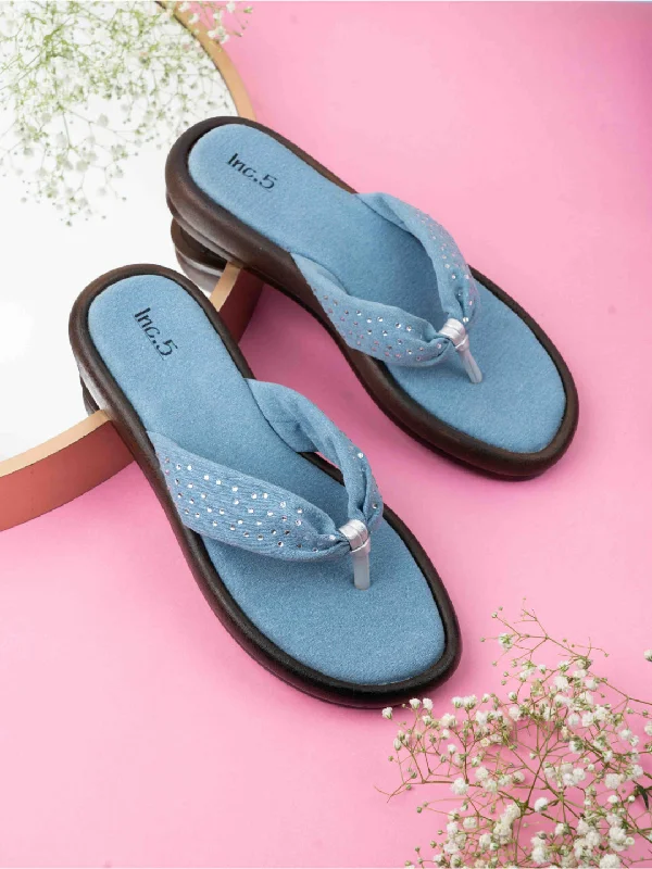 lightweight summer flats-Womens Blue Casual Solid Round Toe Casual Flats