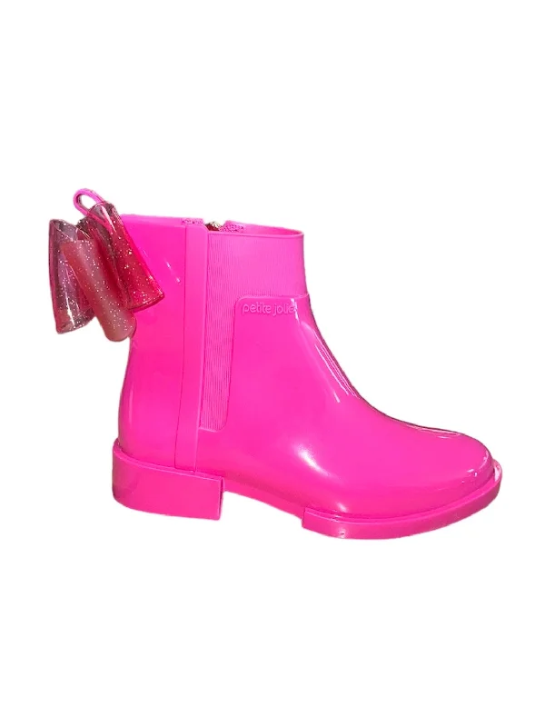 Boots for outdoor sports activities -Hot Pink Bow Boot