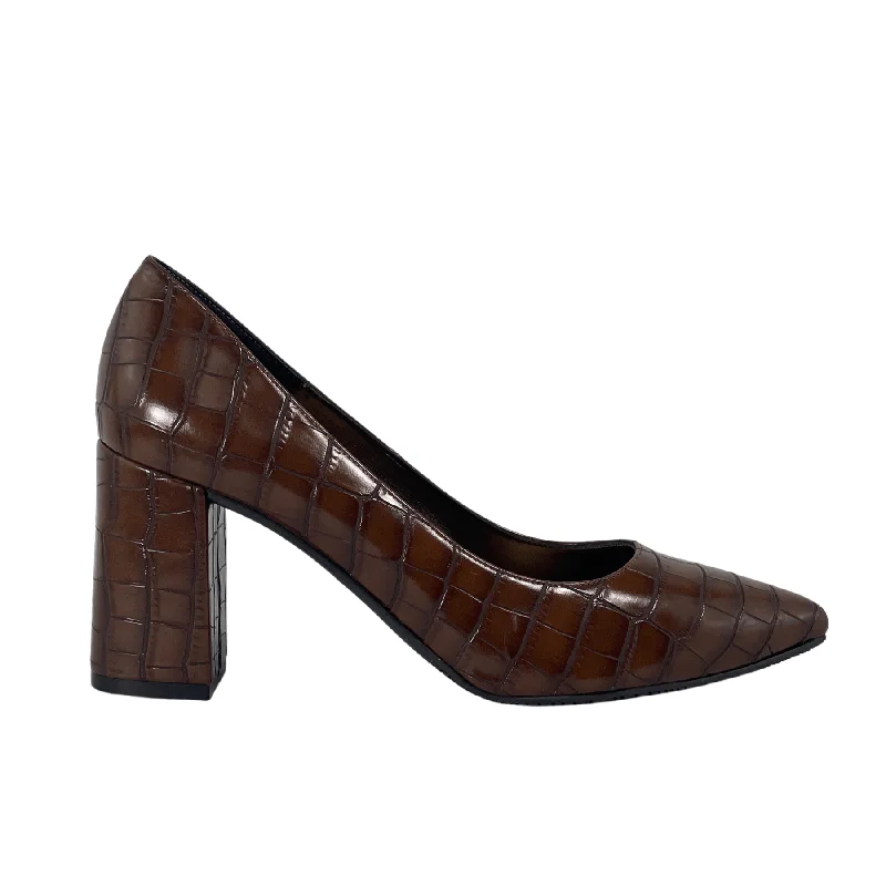 comfortable high heels for dancing -'Tanya 2'  vegan high heel by Zette Shoes - brown croc