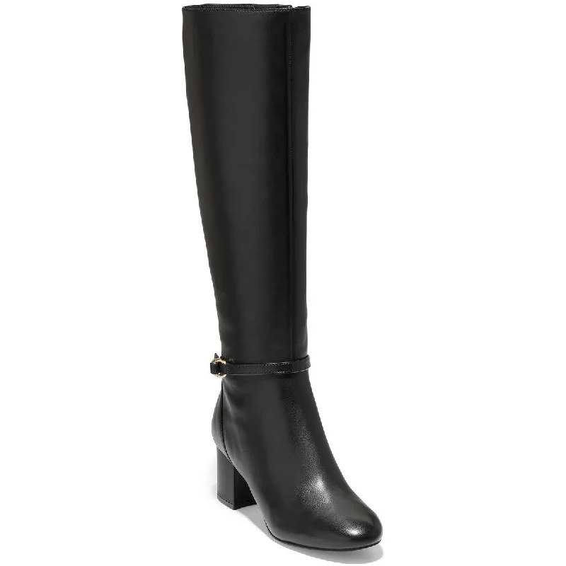 Comfortable boots for rugged winter weather -Cole Haan Womens Dana Block Heel BT 60 Embossed Round Toe Knee-High Boots