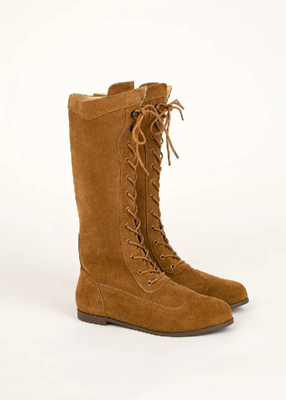 Durable winter boots for city walks -Aelin Leather Boot in Distressed Nutmeg