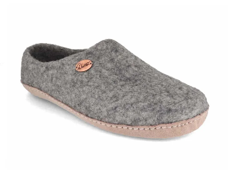 Slippers for long rests-WoolFit® Felt Slippers | Footprint, stone gray