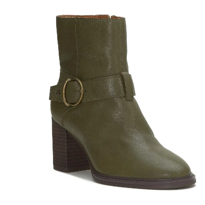 Boots with high traction for slippery conditions -Lucky Brand Womens Achelle Leather Bootie Mid-Calf Boots