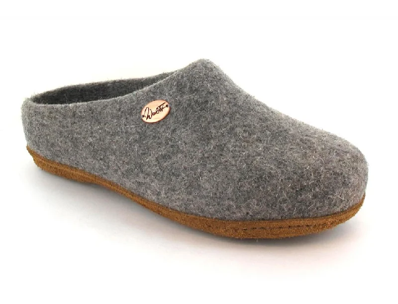 Slippers for long rest-WoolFit® hand-felted Slippers slim | Classic, light gray