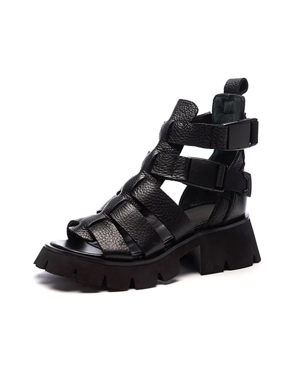 men’s sandals with breathable uppers -Summer New Thick-soled Womens Strap Sandals