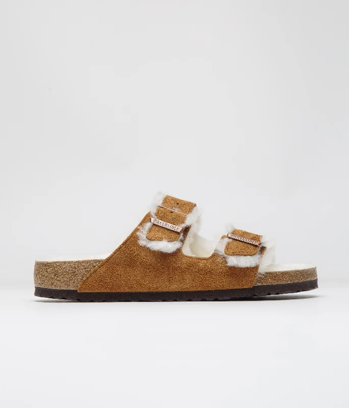 women’s sandals with trendy heels -Birkenstock Arizona Shearling Sandals - Mink