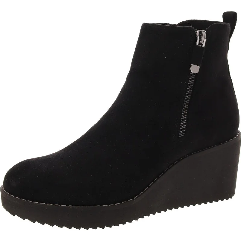 Comfortable boots for snowy trail walks -Style & Co. Womens Faux Suede Platform Wedge Boots