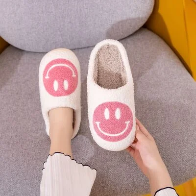 Slippers for hectic schedules-Melody Smiley Face Slippers