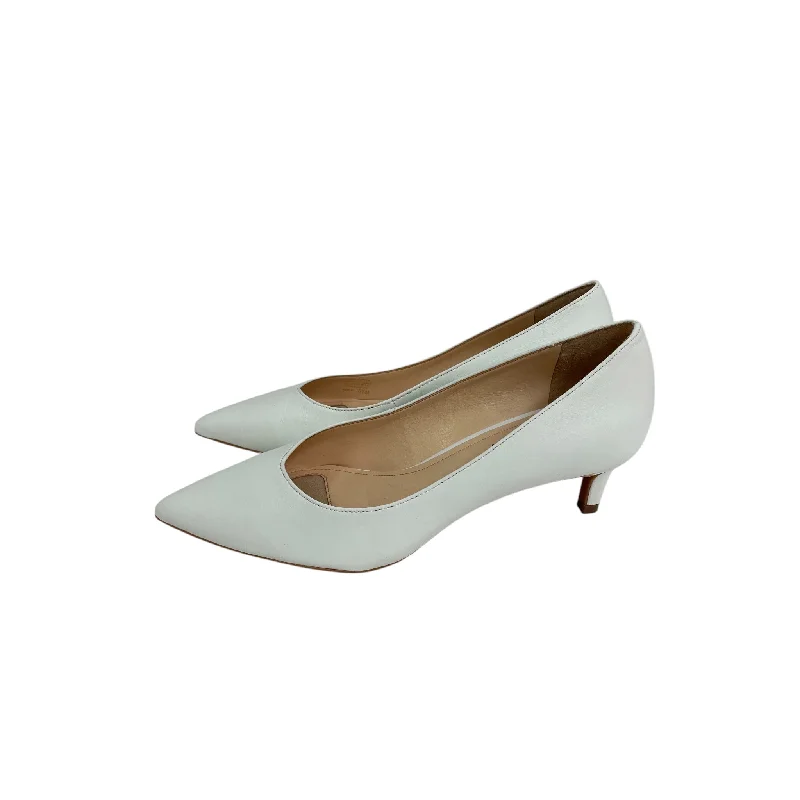 high heels with a rhinestone embellishment -Shoes Heels Kitten By Alex Marie In White, Size:6.5