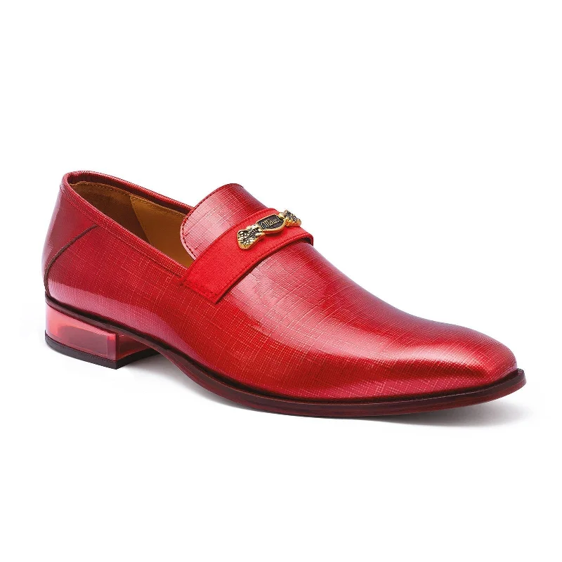 lightweight casual loafers-Mauri Player 4951 Men's Shoes Red Canapa / Satin Slip-On Loafers (MA5251)