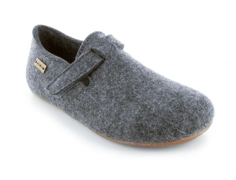 Slippers for narrow feet-HAFLINGER Hook-and-Loop Slippers Everest Focus