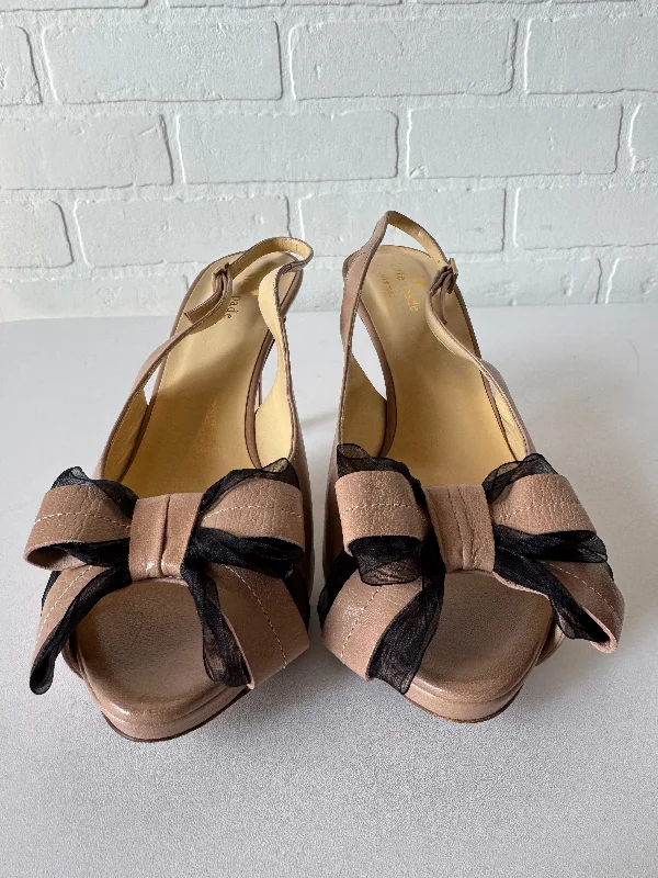 women’s sandals with studded heels -Sandals Designer By Kate Spade In Brown, Size: 8.5