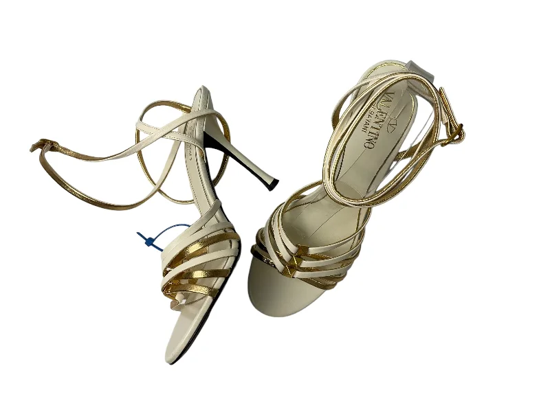 men’s sandals with sporty style -Sandals Designer By Valentino In Gold, Size: 9