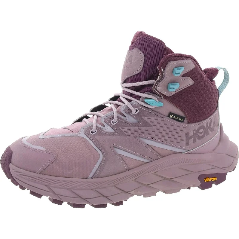 High-performance boots for snow trekking -Hoka One One Womens Anacapa Mid Gore-Tex Leather Lugg Sole Hiking Boots